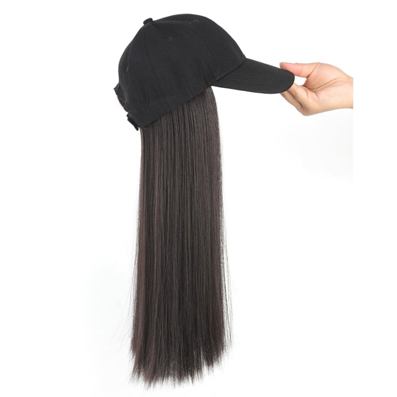 Kapa-paruka za žene s dugom ravnom kosom – neodvojiva kapa, vlakno otporno na toplinu, duga ravna frizura