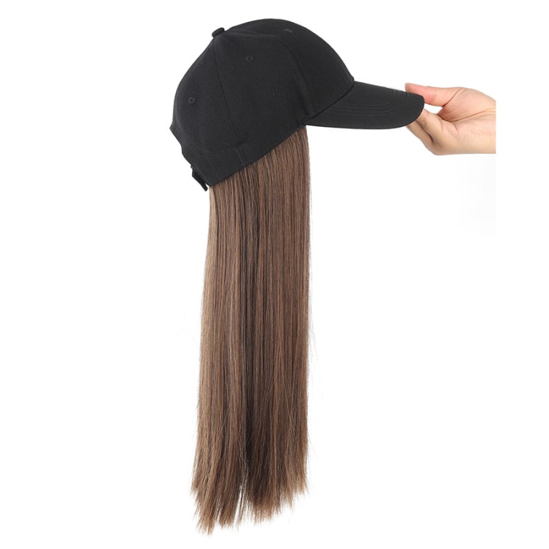 Kapa-paruka za žene s dugom ravnom kosom – neodvojiva kapa, vlakno otporno na toplinu, duga ravna frizura