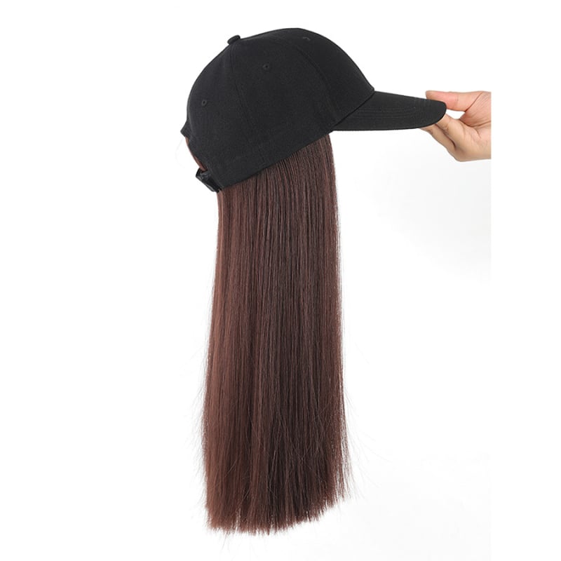 Kapa-paruka za žene s dugom ravnom kosom – neodvojiva kapa, vlakno otporno na toplinu, duga ravna frizura