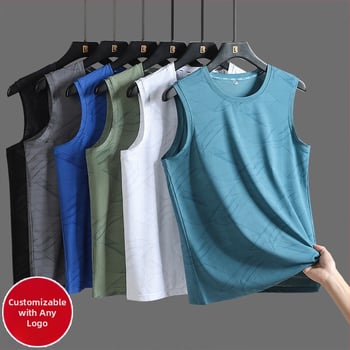 Ανδρικό γιλέκο από ice silk, χαλαρή γραμμή, γρήγορο στέγνωμα, καμουφλαρισμένο μοτίβο (Καλοκαίρι, Αθλητικές δραστηριότητες σε εξωτερικούς χώρους)