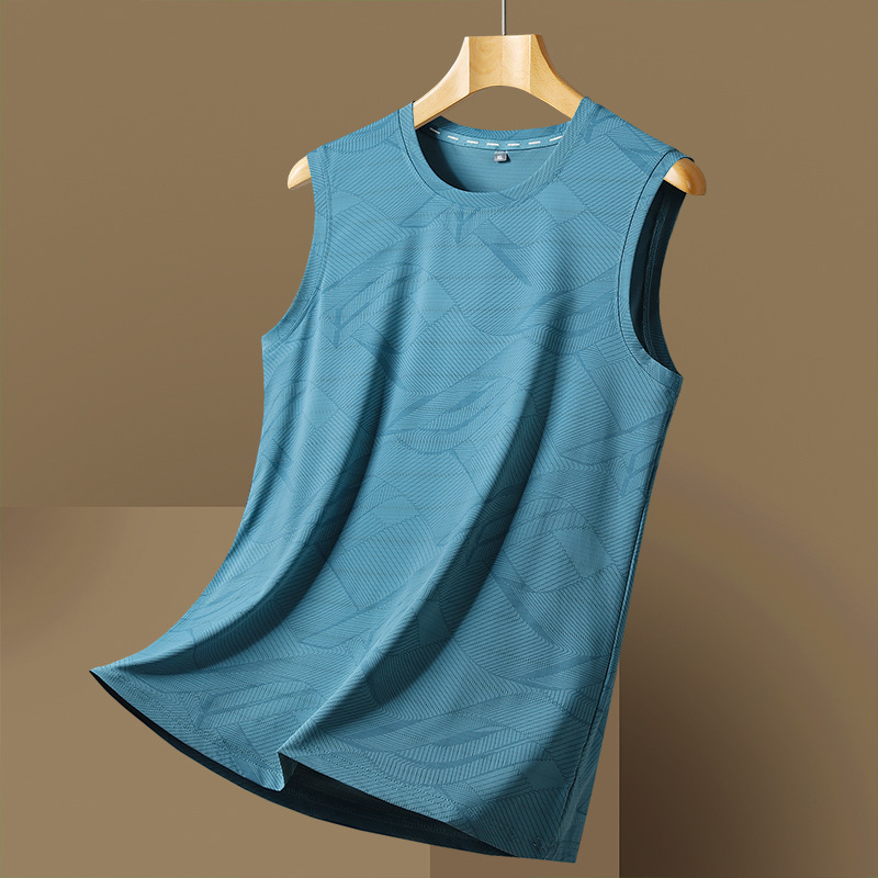 Ανδρικό γιλέκο από ice silk, χαλαρή γραμμή, γρήγορο στέγνωμα, καμουφλαρισμένο μοτίβο (Καλοκαίρι, Αθλητικές δραστηριότητες σε εξωτερικούς χώρους)