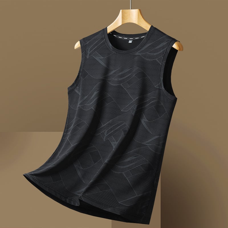 Ανδρικό γιλέκο από ice silk, χαλαρή γραμμή, γρήγορο στέγνωμα, καμουφλαρισμένο μοτίβο (Καλοκαίρι, Αθλητικές δραστηριότητες σε εξωτερικούς χώρους)