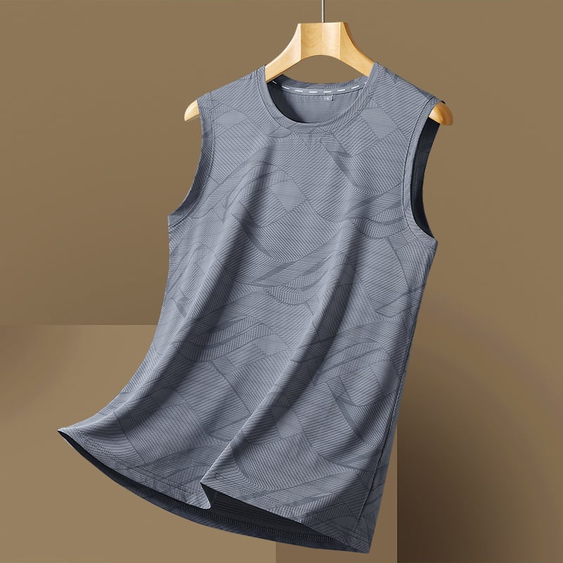 Ανδρικό γιλέκο από ice silk, χαλαρή γραμμή, γρήγορο στέγνωμα, καμουφλαρισμένο μοτίβο (Καλοκαίρι, Αθλητικές δραστηριότητες σε εξωτερικούς χώρους)