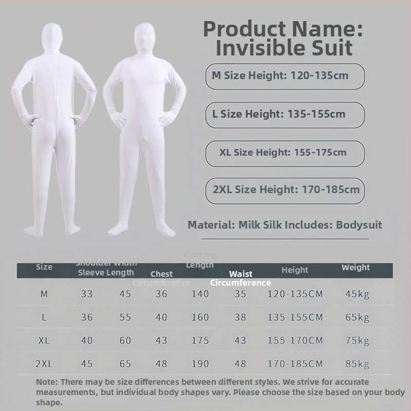 Unisex Halloween cosplay bodi – tkanina mliječne svile, smjesa Spandex-Poliester, jedinstveni komad, bez ovratnika, kazališni kostim