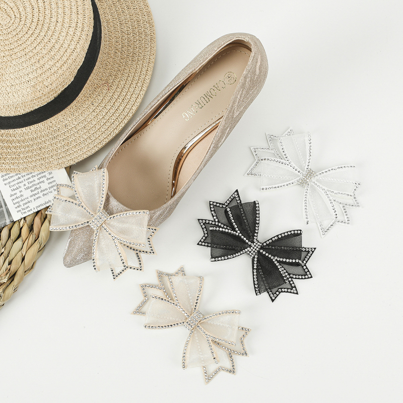 Detachable rhinestone bow shoe flower accessory za žene – Materijal: Fabric Mesh | Model: HS-09 | Stil: rhinestone bow
