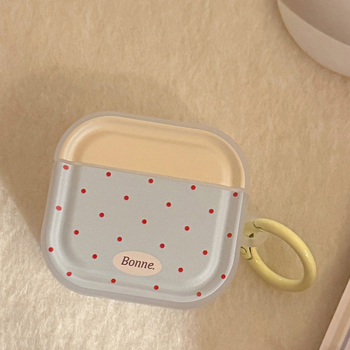 AirPods futrola u korejskom stilu s kontrastnim bojama i točkicama, poluprozirna, s prstenom za vješanje
