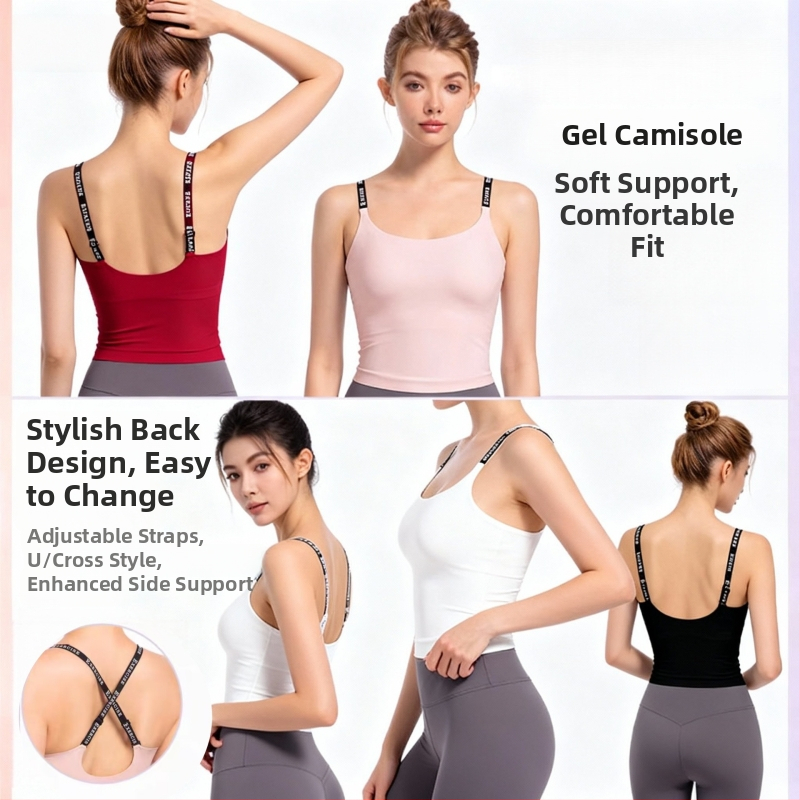 Γυναικείο αθλητικό τοπ χωρίς ραφές με ένα κύπελλο, για τρέξιμο και γιόγκα, γρήγορο στέγνωμα, ύφασμα 60% νάιλον / 40% σπάντεξ, μονόχρωμο μοτίβο