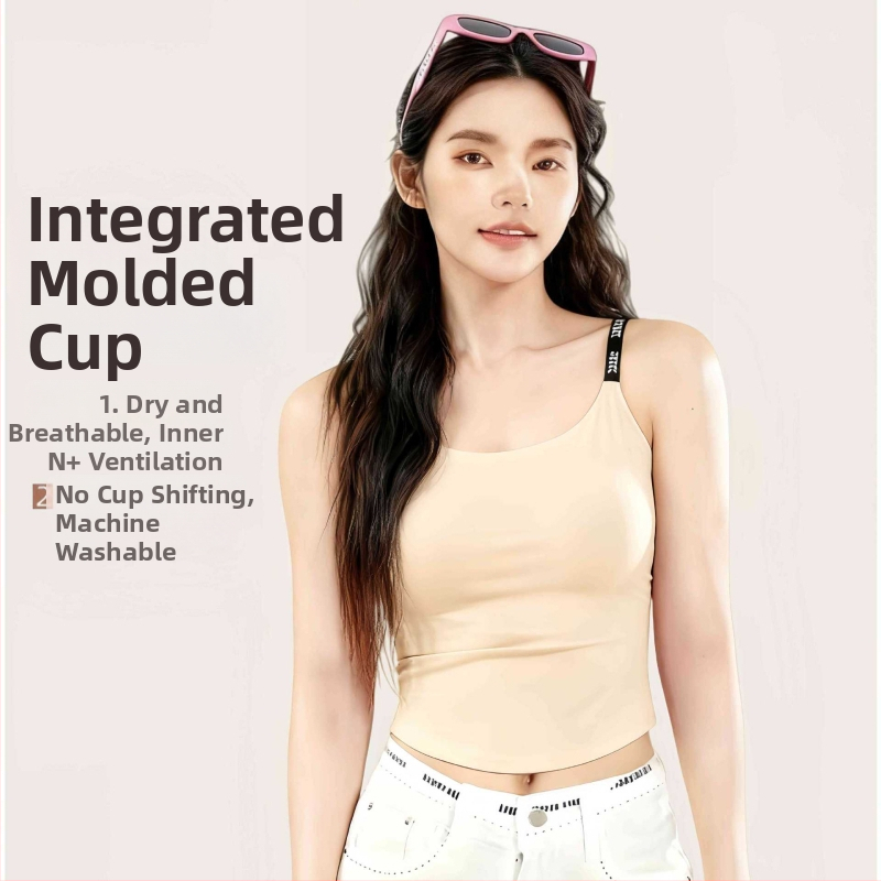 Γυναικείο αθλητικό τοπ χωρίς ραφές με ένα κύπελλο, για τρέξιμο και γιόγκα, γρήγορο στέγνωμα, ύφασμα 60% νάιλον / 40% σπάντεξ, μονόχρωμο μοτίβο