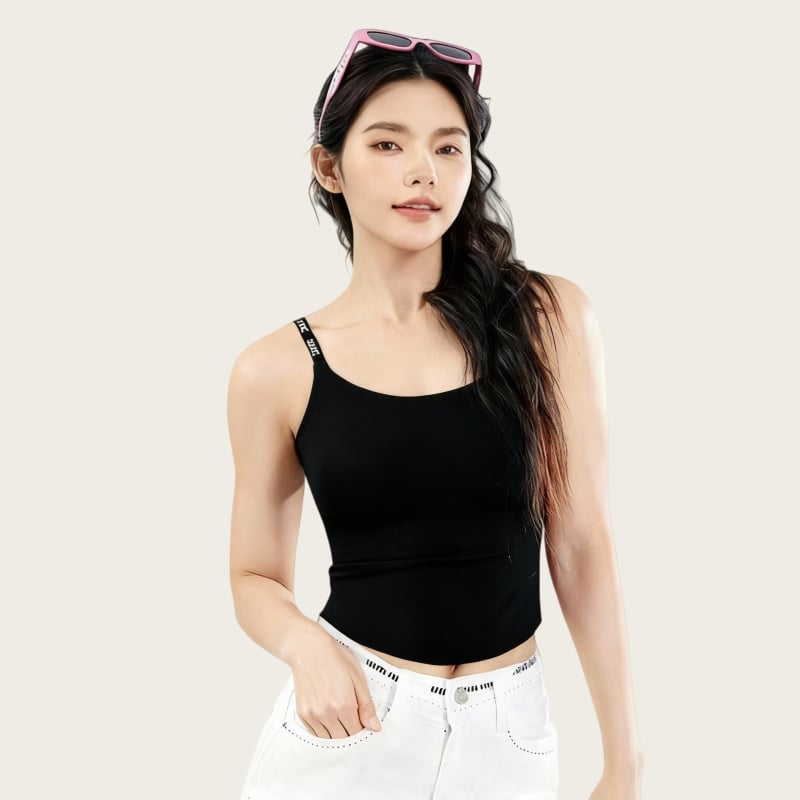 Γυναικείο αθλητικό τοπ χωρίς ραφές με ένα κύπελλο, για τρέξιμο και γιόγκα, γρήγορο στέγνωμα, ύφασμα 60% νάιλον / 40% σπάντεξ, μονόχρωμο μοτίβο