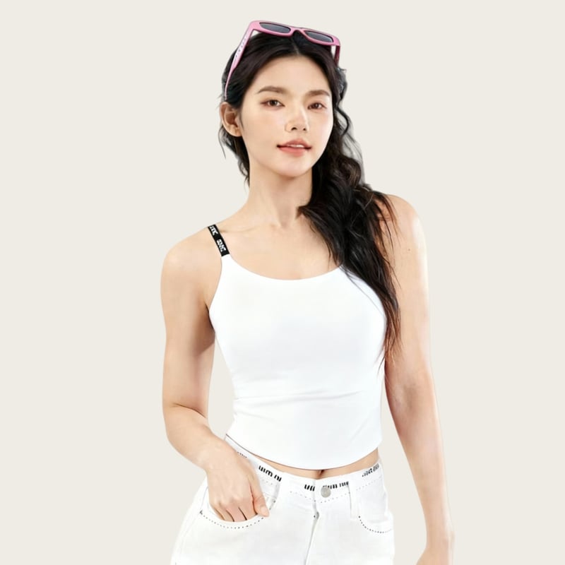 Γυναικείο αθλητικό τοπ χωρίς ραφές με ένα κύπελλο, για τρέξιμο και γιόγκα, γρήγορο στέγνωμα, ύφασμα 60% νάιλον / 40% σπάντεξ, μονόχρωμο μοτίβο