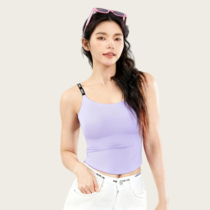 Γυναικείο αθλητικό τοπ χωρίς ραφές με ένα κύπελλο, για τρέξιμο και γιόγκα, γρήγορο στέγνωμα, ύφασμα 60% νάιλον / 40% σπάντεξ, μονόχρωμο μοτίβο