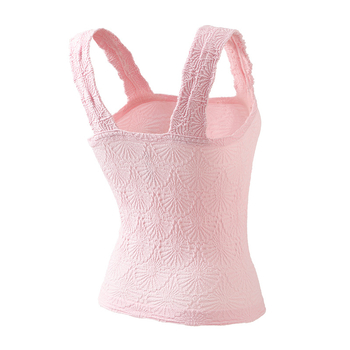 Yoga top s naramenicama, jacquard uzorak, četvrtasti izrez, bez rukava, fitness top za jogu, najlon tkanina, sadržaj 90%, brzo suši, prozračan, duljina 43–49 cm