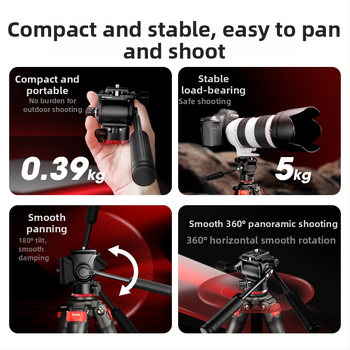 Hydra gimbal stabilizator za GoPro Max, aluminijska legura, 360° vertikalno i horizontalno okretanje, ARCA-Swiss brzi oslobađajući mehanizam, kompatibilan s 1/4 i 3/8 vijcima, model VH30