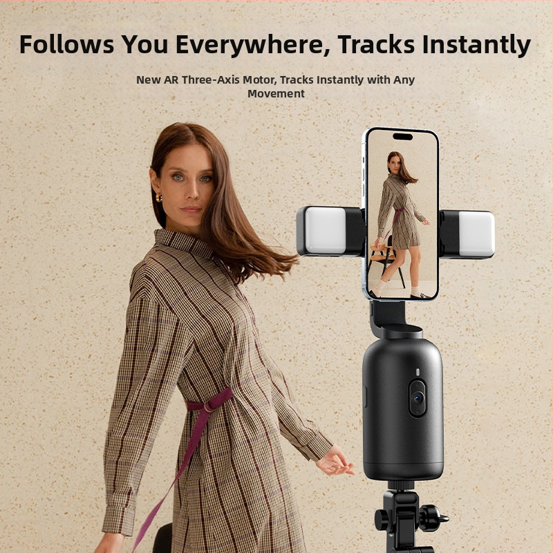 AI praćenje gimbal s prepoznavanjem lica, 360° horizontalna rotacija, stoni stalak, ABS materijal, težina 330 g