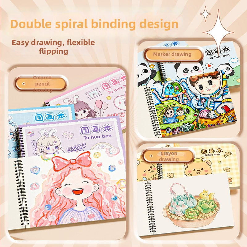 Τετράδιο ζωγραφικής με σπιράλ, παχιά χαρτιά, αντίσταση στη διαρροή μελάνης, 30 φύλλα