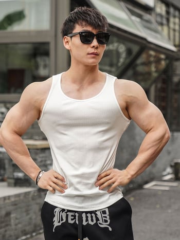 Αθλητικό γιλέκο για τρέξιμο, στενή εφαρμογή, 93% βαμβάκι, για άθληση, καλοκαίρι