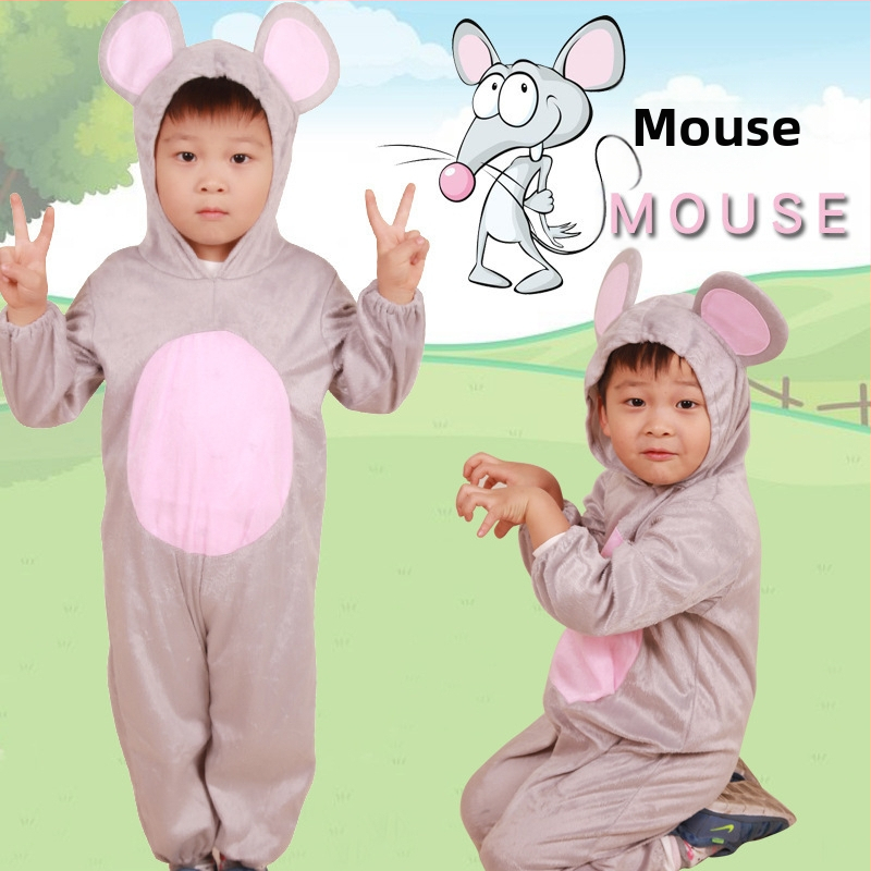 Dječja kazališna odjeća - Crtani stil - Meka kratka pliš materija - Glavni materijal: zecova krzno - Za uzrast 1–3 godine - Dugi rukavi