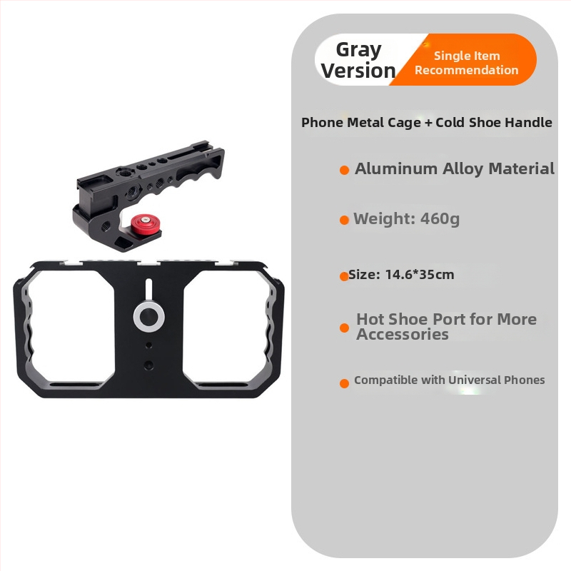 Metalni držač za telefon za vlog i fotografiju, model Phone Cage, aluminijska legura, podrška prilagodbi, ekskluzivan izvor izvoza preko granica