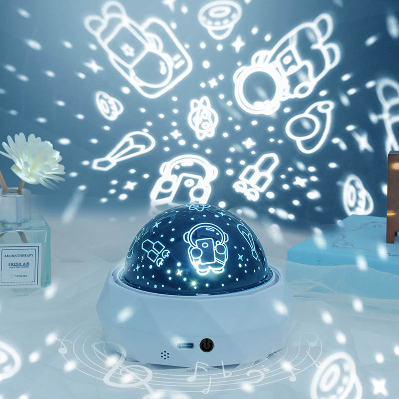 Fantasni astronavt projektor za djecu, noćna svjetiljka sa glazbom, Bluetooth, daljinski upravljač, USB ili ugrađena baterija, bez pametnog upravljanja
