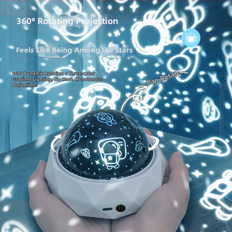 Fantasni astronavt projektor za djecu, noćna svjetiljka sa glazbom, Bluetooth, daljinski upravljač, USB ili ugrađena baterija, bez pametnog upravljanja