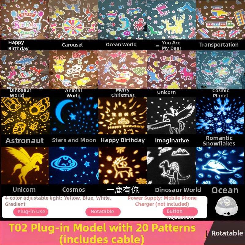 Fantasni astronavt projektor za djecu, noćna svjetiljka sa glazbom, Bluetooth, daljinski upravljač, USB ili ugrađena baterija, bez pametnog upravljanja