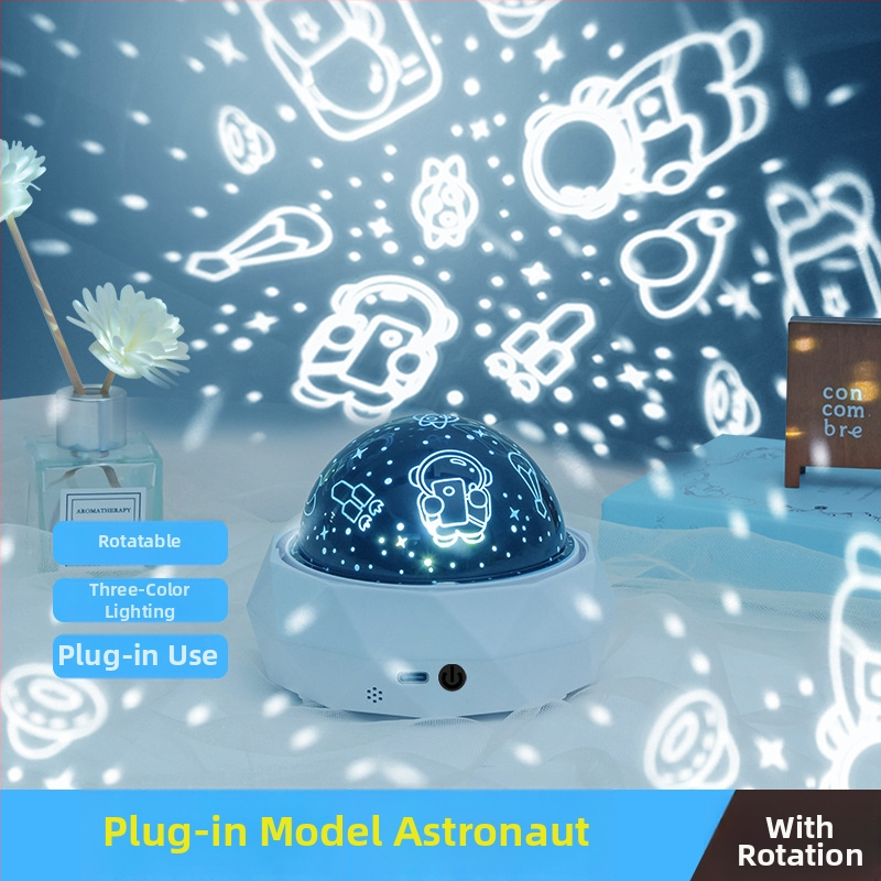 Fantasni astronavt projektor za djecu, noćna svjetiljka sa glazbom, Bluetooth, daljinski upravljač, USB ili ugrađena baterija, bez pametnog upravljanja
