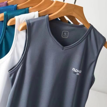 Muški bezruk sportski top od Ice Silk, poliester 95–100%, V-izrez, srednja debljina 181–200 g/m2, ljeto 2024