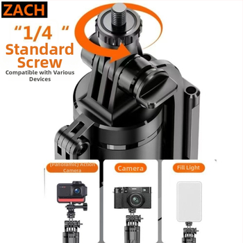 ZACH Подова стойка за телефон с Bluetooth, поп-изтеглящ се селфи стика и стабилизатор за снимане и лайв, осветление, универсална съвместимост