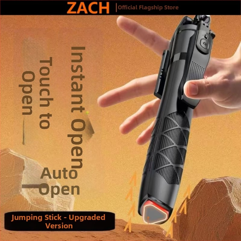 ZACH Подова стойка за телефон с Bluetooth, поп-изтеглящ се селфи стика и стабилизатор за снимане и лайв, осветление, универсална съвместимост