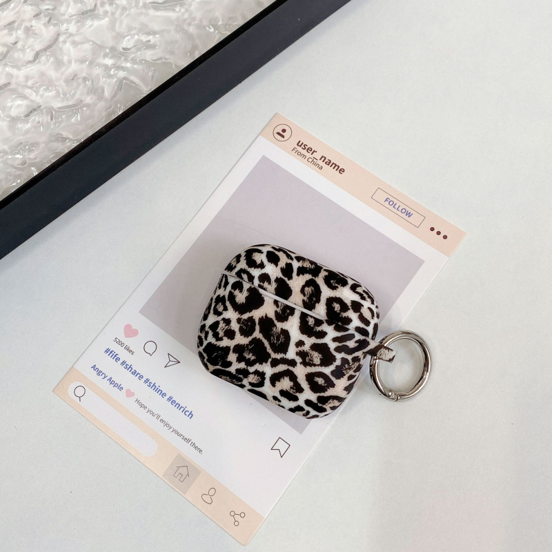 Θήκη AirPods με λεοπάρ μοτίβο, μαλακό σιλικόνη, πλήρης προστασία, στυλ καρτούν, εκτύπωση, συμβατή με Apple, υποστηρίζει προσαρμογή, για AirPods 1/2 και 4ης γενιάς