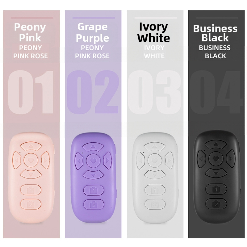 8-tlačkové Bluetooth diaľkové ovládanie (nabíjacia verzia) pre telefón – ovládanie selfie, prechod strán, krátke videá, USB-C nabíjanie, 55 mAh batéria, dosah 10 m, Android/iOS kompatibilný