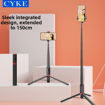Cyke Bluetooth селфи трипод, удължен, компактна подова/настолна стойка за мобилен телефон NCC (Материал: алуминиева сплав + ABS + PC; Bluetooth: Да; Дистанционно: Включено; Персонализация: Поддържа)