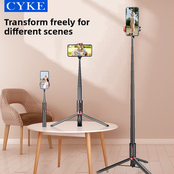 Cyke Bluetooth селфи трипод, удължен, компактна подова/настолна стойка за мобилен телефон NCC (Материал: алуминиева сплав + ABS + PC; Bluetooth: Да; Дистанционно: Включено; Персонализация: Поддържа)