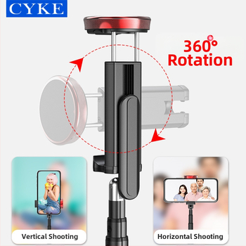 Cyke Bluetooth селфи трипод, удължен, компактна подова/настолна стойка за мобилен телефон NCC (Материал: алуминиева сплав + ABS + PC; Bluetooth: Да; Дистанционно: Включено; Персонализация: Поддържа)