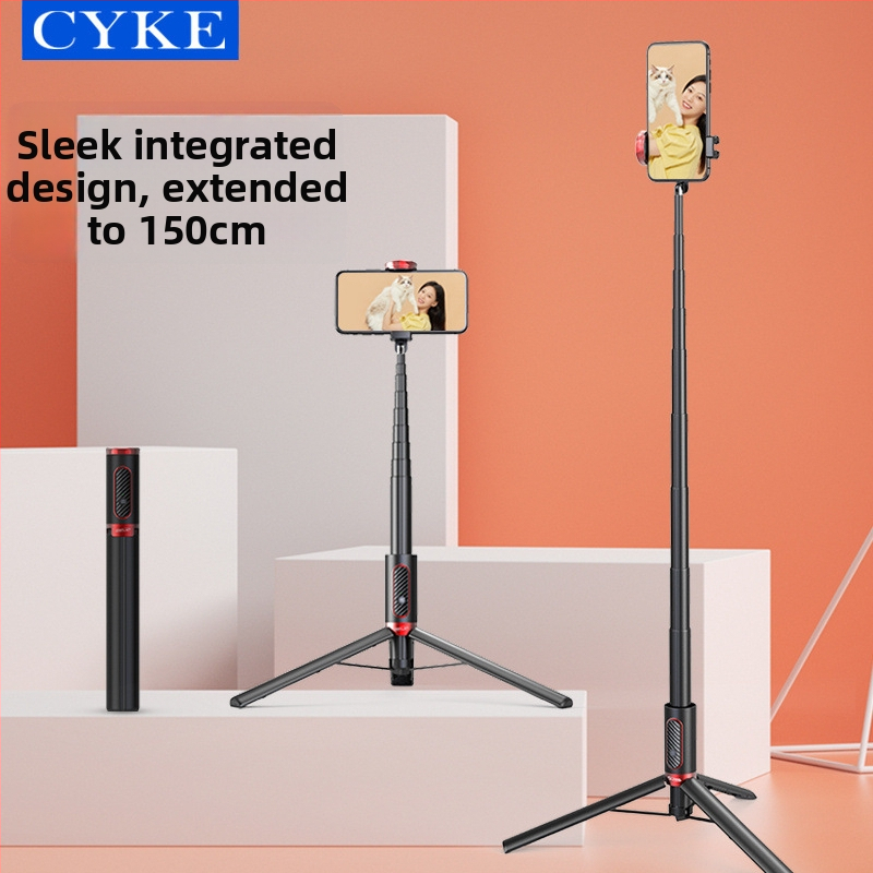 Cyke Bluetooth селфи трипод, удължен, компактна подова/настолна стойка за мобилен телефон NCC (Материал: алуминиева сплав + ABS + PC; Bluetooth: Да; Дистанционно: Включено; Персонализация: Поддържа)