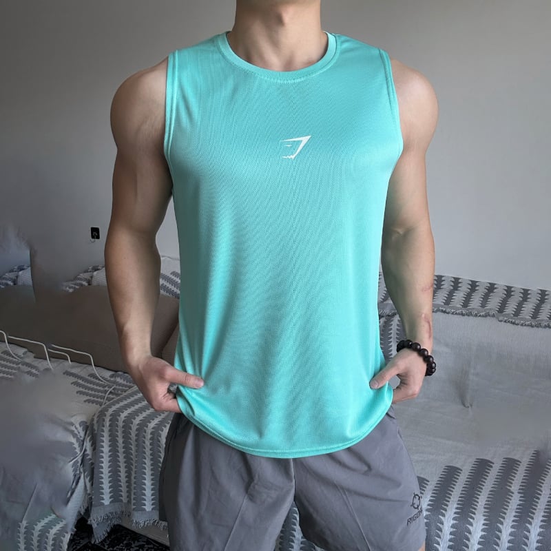 Ανδρικό αμάνικο αθλητικό γιλέκο από πολυεστέρα με γρήγορο στέγνωμα για μυϊκή προπόνηση (Αμάνικο • 100% Πολυεστέρας • Απομάκρυνση υγρασίας)