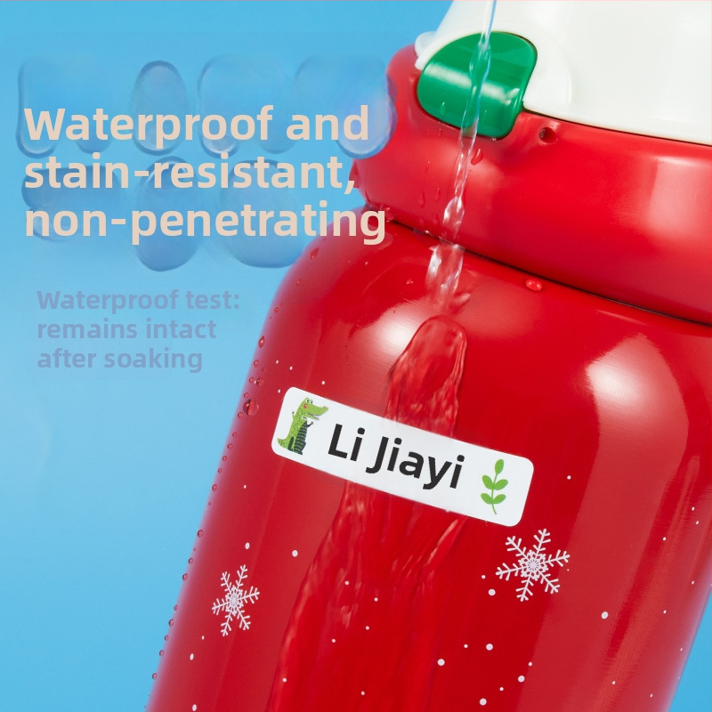 Naljepnice s imenima za vrtić i osnovnu školu, karikaturalan dizajn, prozirne samoljepljive vodootporne naljepnice s ručnim pisanjem, veličina 11x46 mm