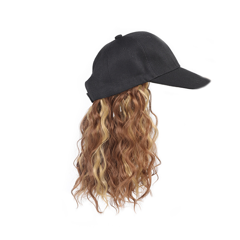 Σύντομη σγουρή περούκα με καπέλο-στυλ, τρίχες από υψηλής θερμοκρασίας σύρμα, φράντζες: ευθείες ή κεκλιμένες, στυλ Star Fashion, μηχανική επεξεργασία