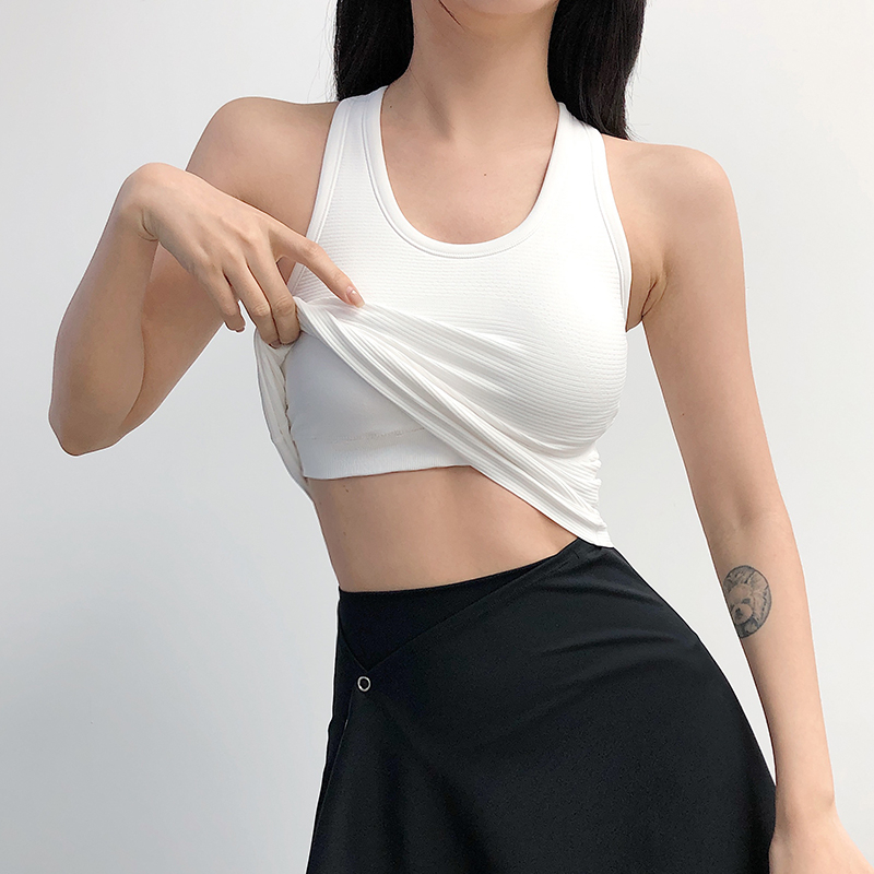 Sportski grudnjak sa širokim naramenicama, brzo sušenje Nylon-Spandex, duljina do struka, s umetkom za prsa