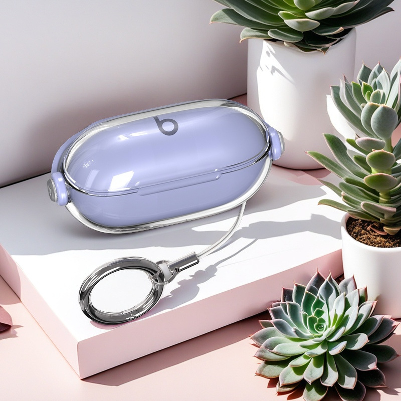 Carcasă de protecție Beats Solo Buds, carcasă transparentă PC/TPU, turnare prin injecție, portabilă, multifuncțională