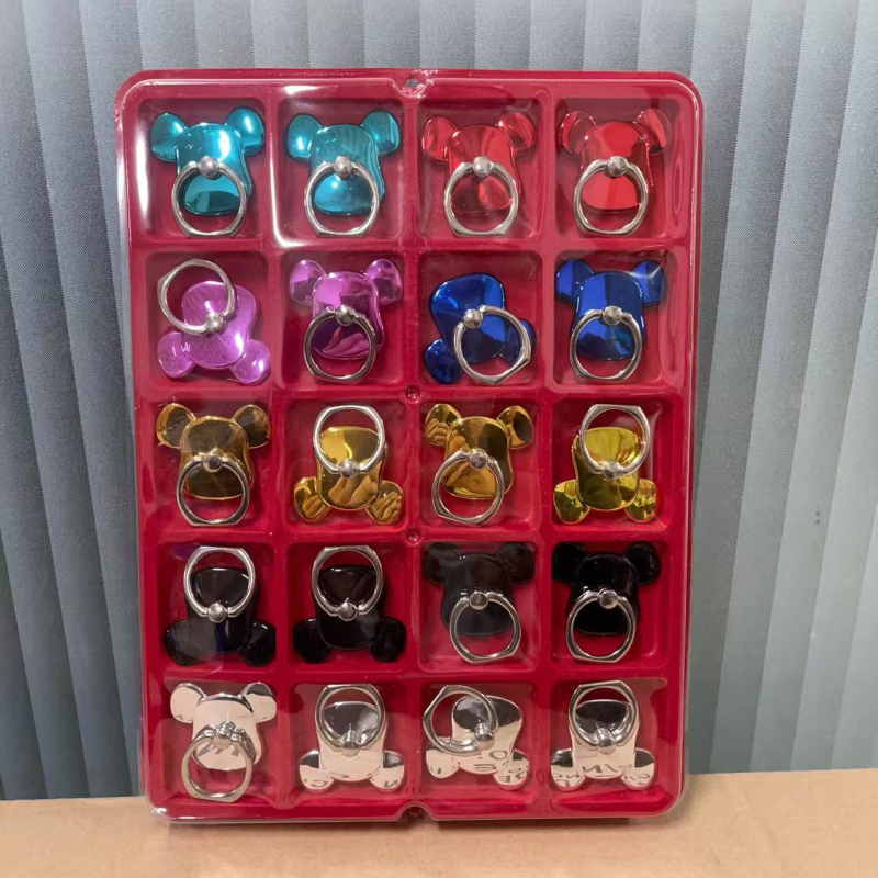 Stalak za telefon s prstenom na stol, dizajn medvjedi crt, elektroplatirani završetak, novogodišnji stil, mogućnost prilagodbe