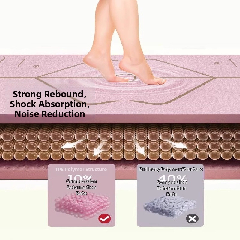 Йога мат от TPE, нехлъзгащ се, с разширена ширина и удебелена конструкция, 6–12 мм, екологичен