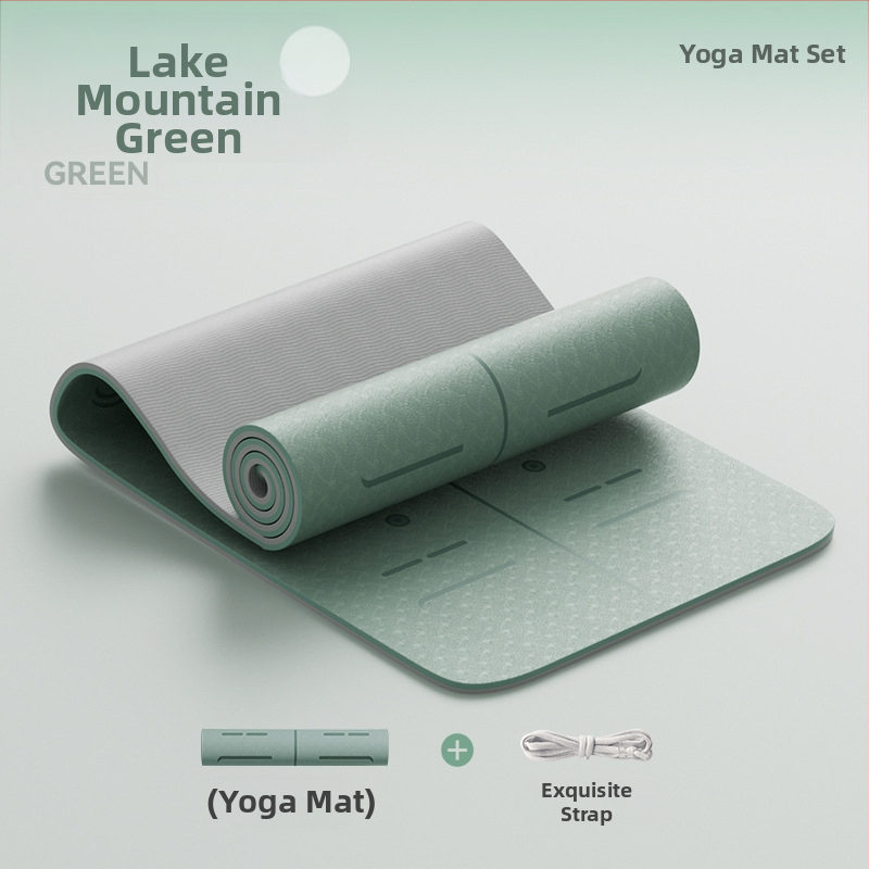 Йога мат от TPE, нехлъзгащ се, с разширена ширина и удебелена конструкция, 6–12 мм, екологичен