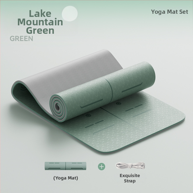 Йога мат от TPE, нехлъзгащ се, с разширена ширина и удебелена конструкция, 6–12 мм, екологичен