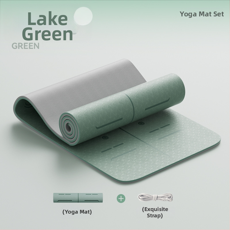 Йога мат от TPE, нехлъзгащ се, с разширена ширина и удебелена конструкция, 6–12 мм, екологичен