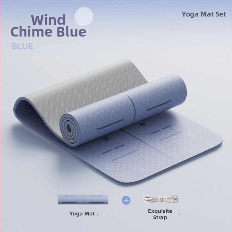 Йога мат от TPE, нехлъзгащ се, с разширена ширина и удебелена конструкция, 6–12 мм, екологичен