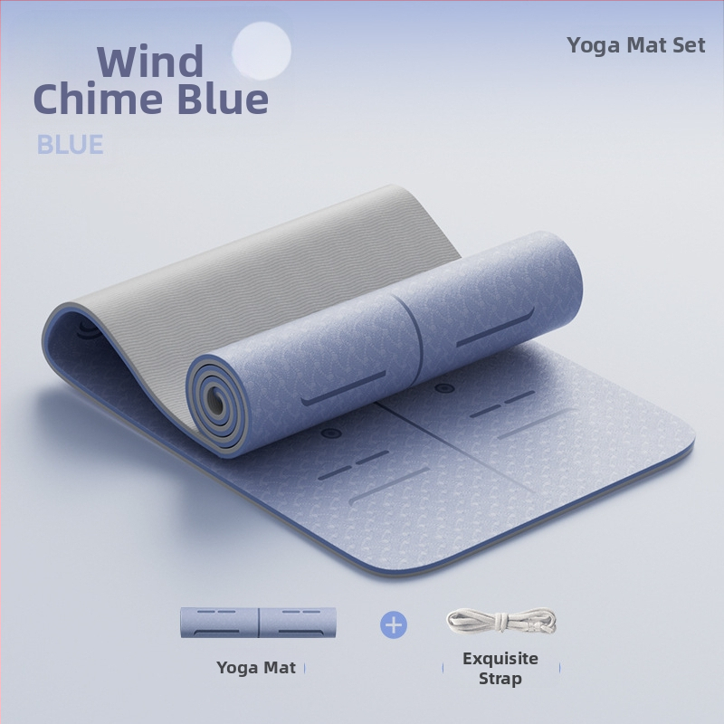 Йога мат от TPE, нехлъзгащ се, с разширена ширина и удебелена конструкция, 6–12 мм, екологичен