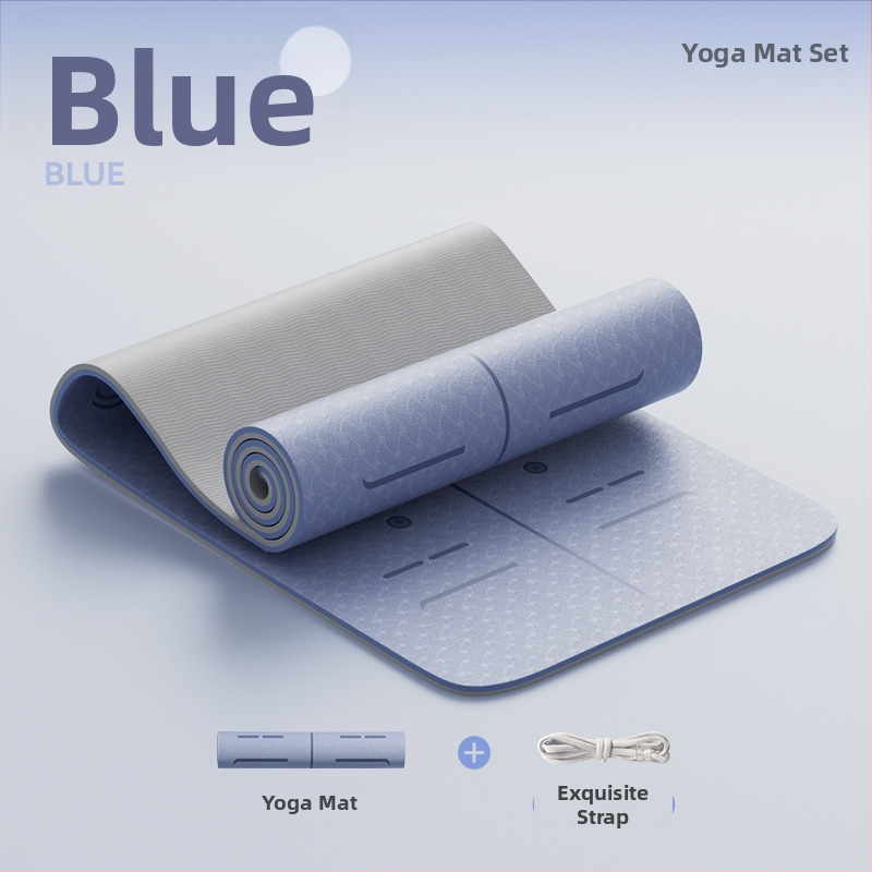 Йога мат от TPE, нехлъзгащ се, с разширена ширина и удебелена конструкция, 6–12 мм, екологичен