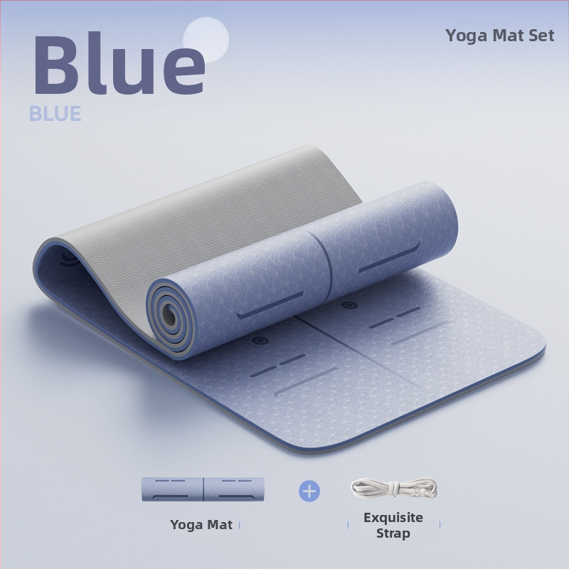 Йога мат от TPE, нехлъзгащ се, с разширена ширина и удебелена конструкция, 6–12 мм, екологичен