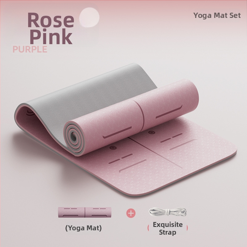 Йога мат от TPE, нехлъзгащ се, с разширена ширина и удебелена конструкция, 6–12 мм, екологичен